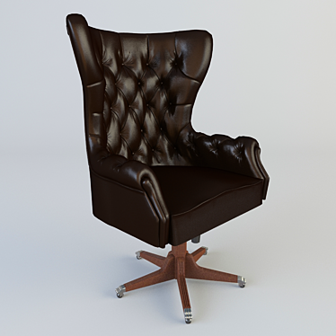 Elegant Leather Office Chair 3D model image 1 