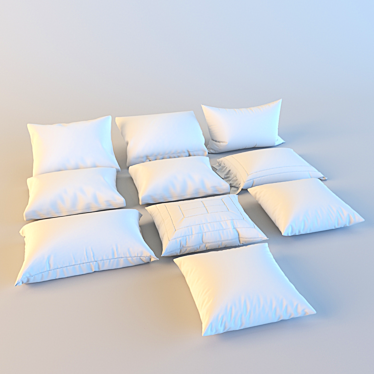 Cozy Cloud Pillows 3D model image 1 