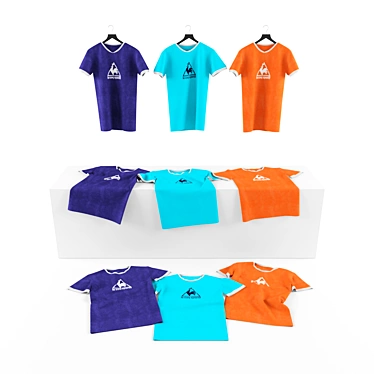 Le Coq Sportif Shirts: 3 Colors, 9 Styles 3D model image 1 