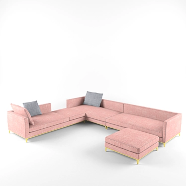 Luxurious Luna Corner Sofa 3D model image 1 