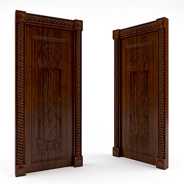 Elegant Entrance: Classic Panel Door 3D model image 1 