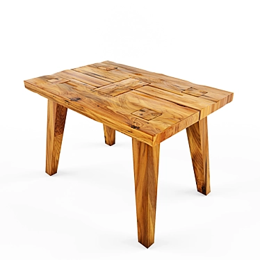 Solid Wood Bench Table 3D model image 1 