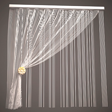 Bohemian Macrame Curtain 3D model image 1 