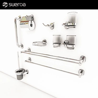 SUERDA Wet Unit Hardware: A Complete Bathroom Solution 3D model image 1 