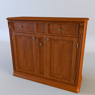 Modern 2-Door Dresser 3D model image 1 