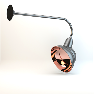 Sleek 2-Mat Wall Lamp 3D model image 1 