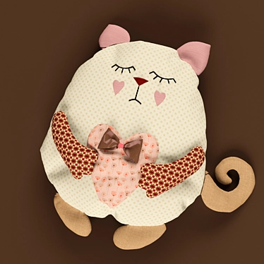 Cozy Cat Cushion 3D model image 1 