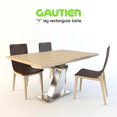 Sleek and Stylish Y-Leg Table 3D model image 1 