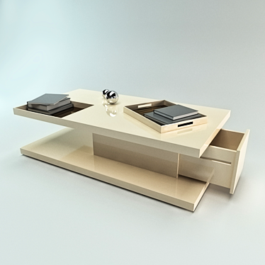 SALDANHA Coffee Table: Customizable Finishes & Inlays 3D model image 1 