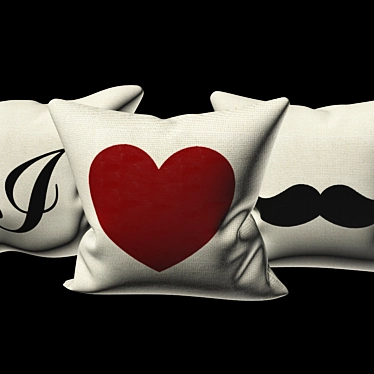Designer Print Pillows 3D model image 1 