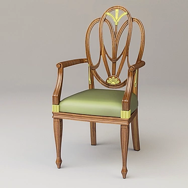 Luxury Silk Upholstered Dining Chair 3D model image 1 