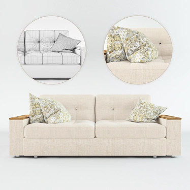 Modern Faux Leather Sofa 3D model image 1 