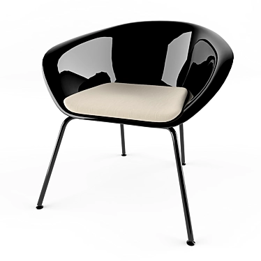 Sleek Black Modern Chair 3D model image 1 