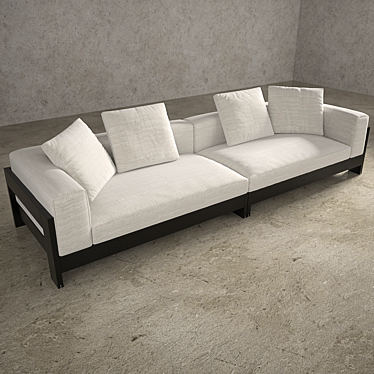 Minotti Alison Black Sofa: Elegant and Stylish 3D model image 1 