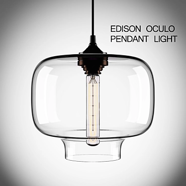 Glamorous Industrial Glass Pendant 3D model image 1 