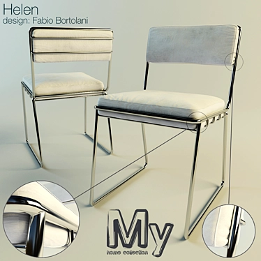 Modern Chrome Helen Chair by Fabio Bortolani 3D model image 1 