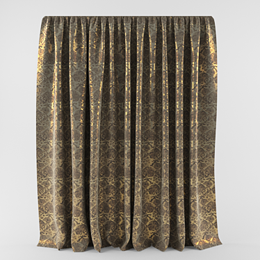 Elegant Gold Drapes 3D model image 1 