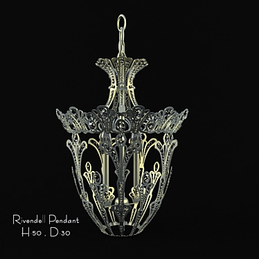 Elegant Rivendell Pendant Chandelier 3D model image 1 