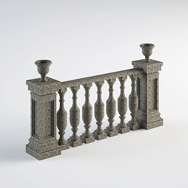 Granite Pedestals and Balusters 3D model image 1 