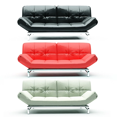 Elegant KIO Leather Sofa 3D model image 1 