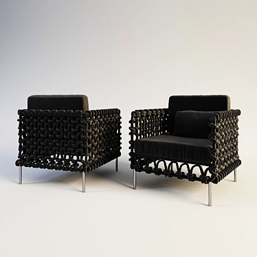 Cabaret Woven Armchair 3D model image 1 