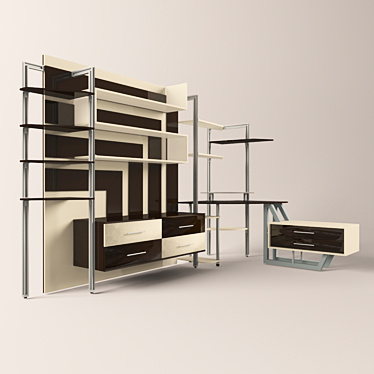 Aluminum Wardrobe Furniture 3D model image 1 