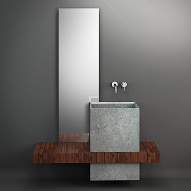 Modern and Spacious Bathroom Composition 3D model image 1 