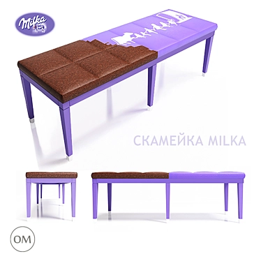 Milka Kids Bench 3D model image 1 