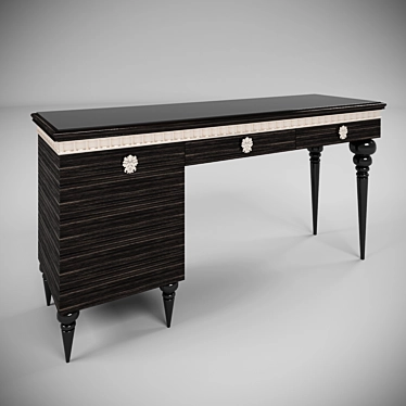 Title: Art Deco Writing Desk with Mini Bar 3D model image 1 