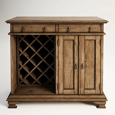 Vintage Charm Wine Sideboard 3D model image 1 