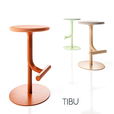 Minimalist Scandinavian Tibu Stool 3D model image 1 