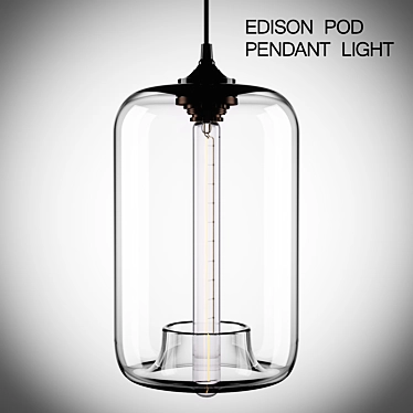 Industrial Glamour: Edison Pod Pendant 3D model image 1 