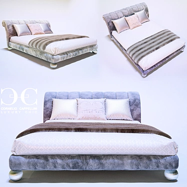 Title: Cornelio Cappellini Priscilla Bed 3D model image 1 