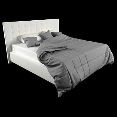 Elegant Floral Design Bed 3D model image 1 