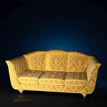 Golden Pattern Sofa 3D model image 1 