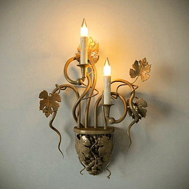 Elegant Grapevine Wrought Sconce 3D model image 1 