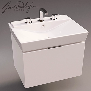 Delafon Reve Sink - Grohe Lineare Mixer 3D model image 1 