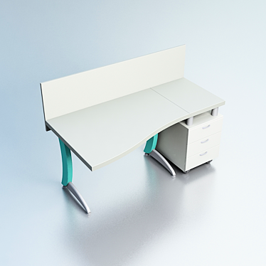 Standard Office Desk 3D model image 1 