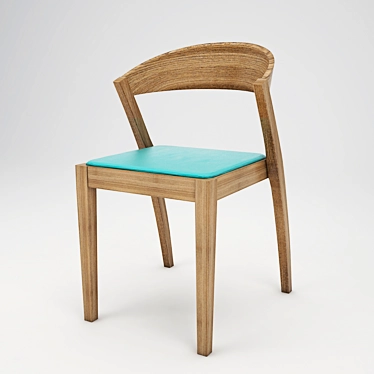 Silsa Zanna: Elegant Wooden Chair 3D model image 1 