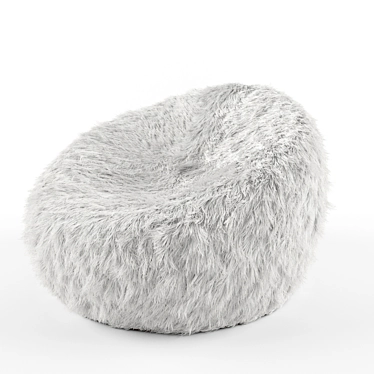 Cozy Fur Pouf 3D model image 1 