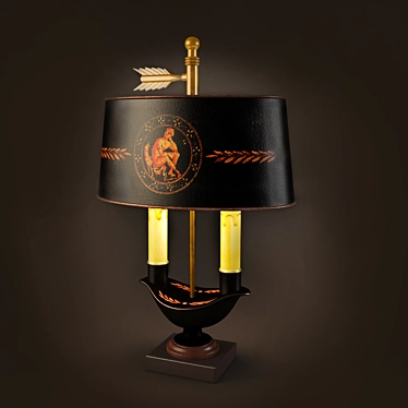 Vintage French Tole Lamp 3D model image 1 