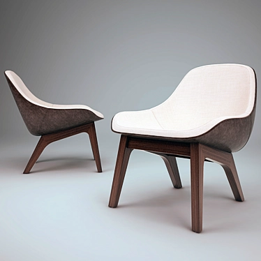 Elegant ZTR Morph Lounge Chair 3D model image 1 