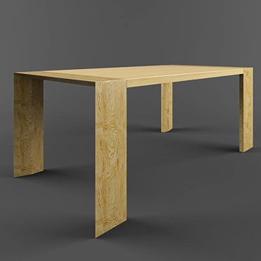 Modern Minimal Dining Table 3D model image 1 