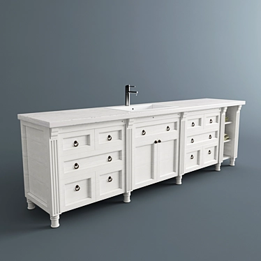 Bathroom Vanity Cabinet with Sink 3D model image 1 