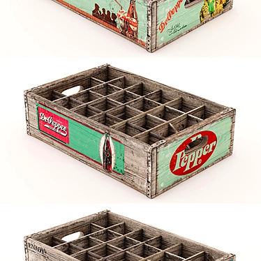 Retro Soda Crate - Nostalgic Vintage Storage 3D model image 1 