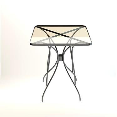 Elegant Glass Top Twisted Table 3D model image 1 