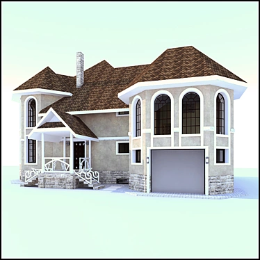 Elegant Two-Story Retreat 3D model image 1 