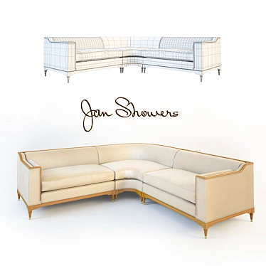 Elegant Marilyn Sectional by Jan Showers 3D model image 1 