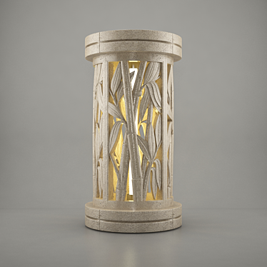 Bamboo Glow: Natural Soft Stone Lamp 3D model image 1 
