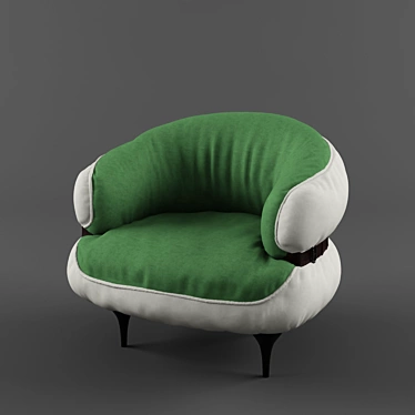Cozy Cushioned CHUBBY CHIC Armchair 3D model image 1 